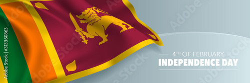 Sri Lanka independence day vector banner, greeting cardn
