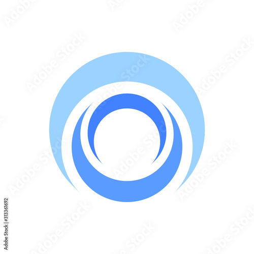 blue circle logo design for company and business
