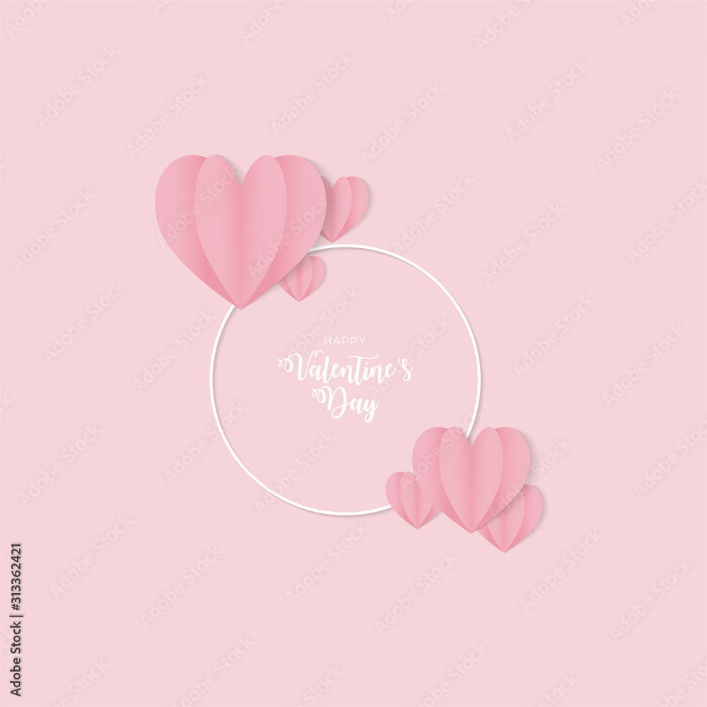 Valentines day background with Heart Shape. Vector illustration.Wallpaper.flyers, invitation, posters, brochure, banners.