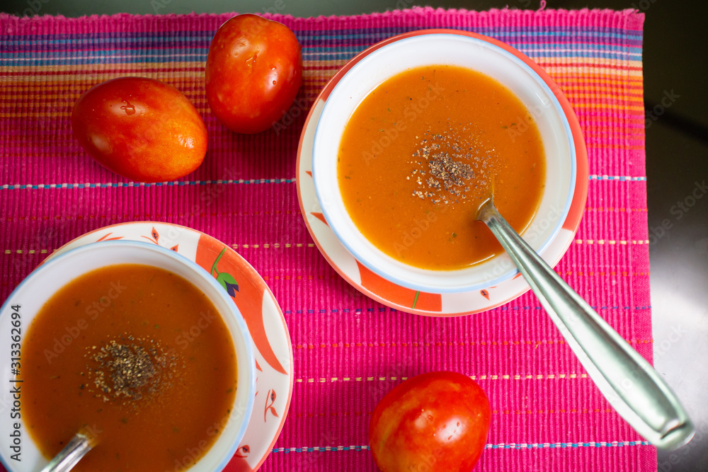 Spicy Indian tomato soup. Winter soup home made. Spicy Indian tomato soup. Winter soup home made.