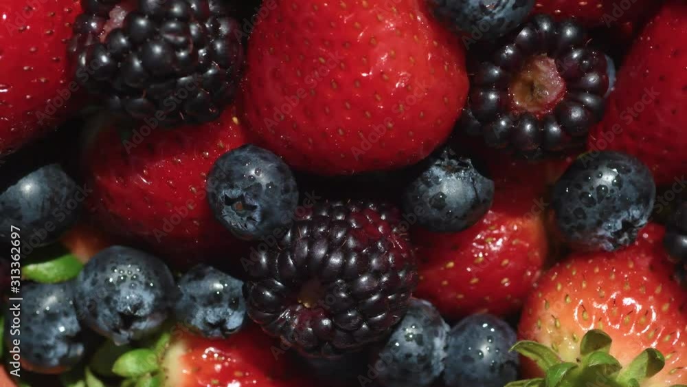 Close-up image of berries isolated, blueberry, strawberry, blackberry Close-up image of berries isolated, blueberry, strawberry, blackberry