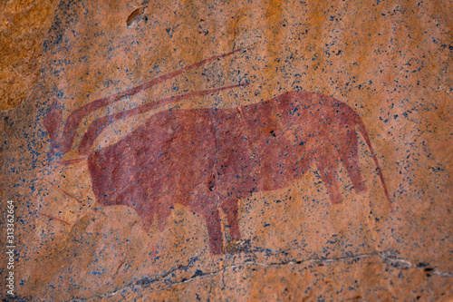 Red San Rock Art depicting an Antilope