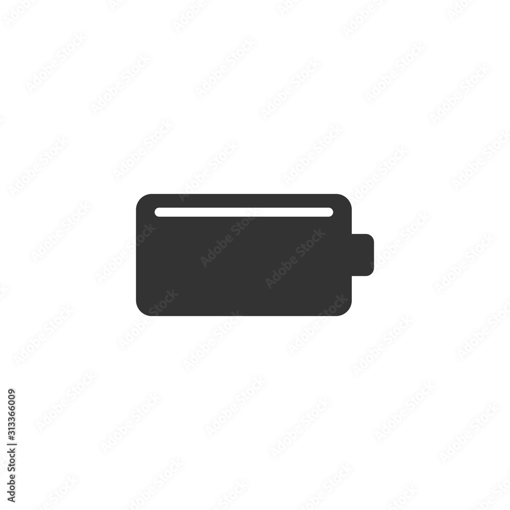 Battery charge icon in flat style. Power level vector illustration on white isolated background. Lithium accumulator business concept. Battery charge icon in flat style. Power level vector illustration on white isolated background. Lithium accumulator business concept.