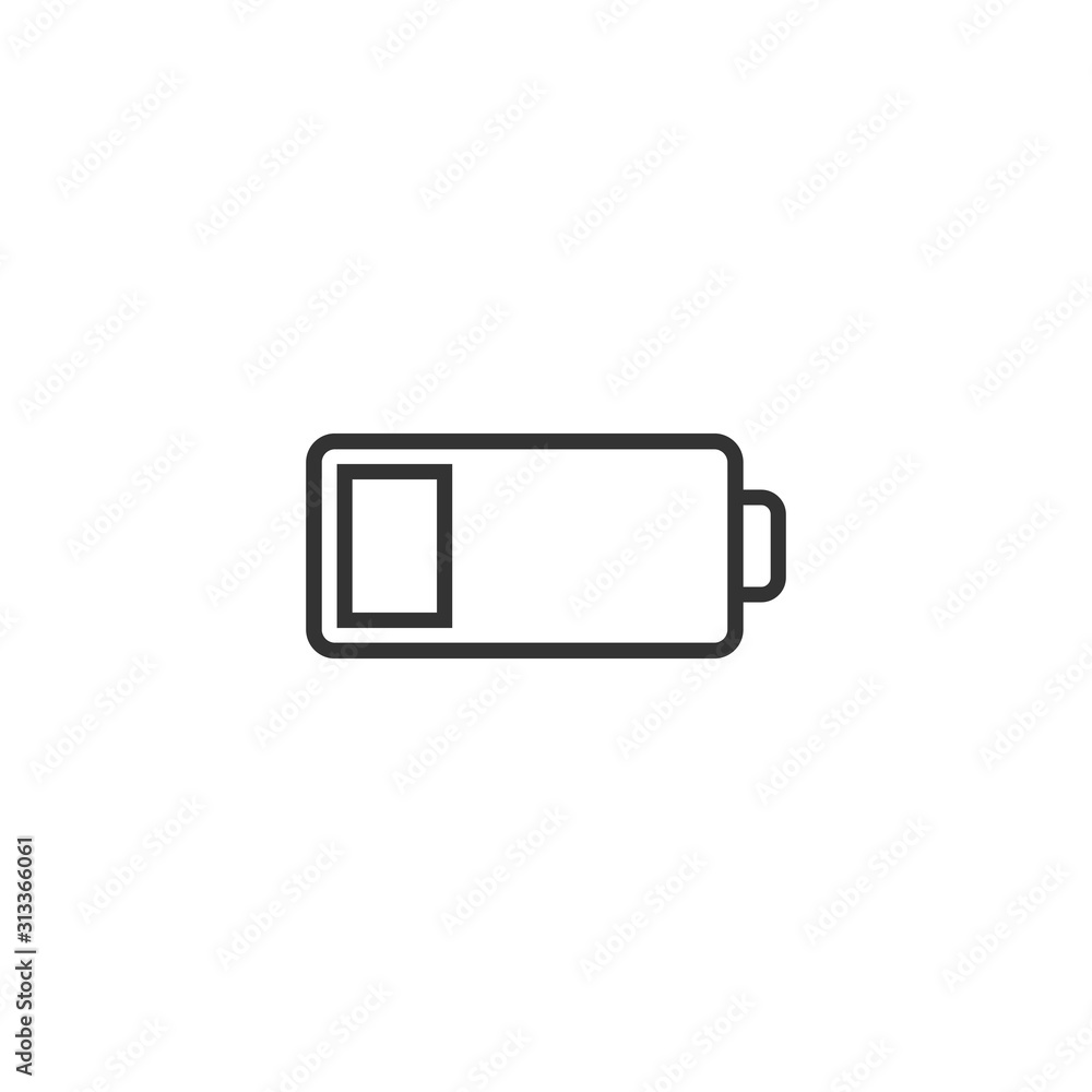 Battery charge icon in flat style. Power level vector illustration on white isolated background. Lithium accumulator business concept. Battery charge icon in flat style. Power level vector illustration on white isolated background. Lithium accumulator business concept.