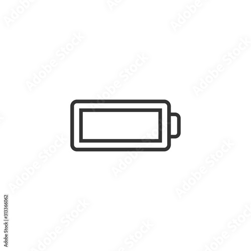 Battery charge icon in flat style. Power level vector illustration on white isolated background. Lithium accumulator business concept.
