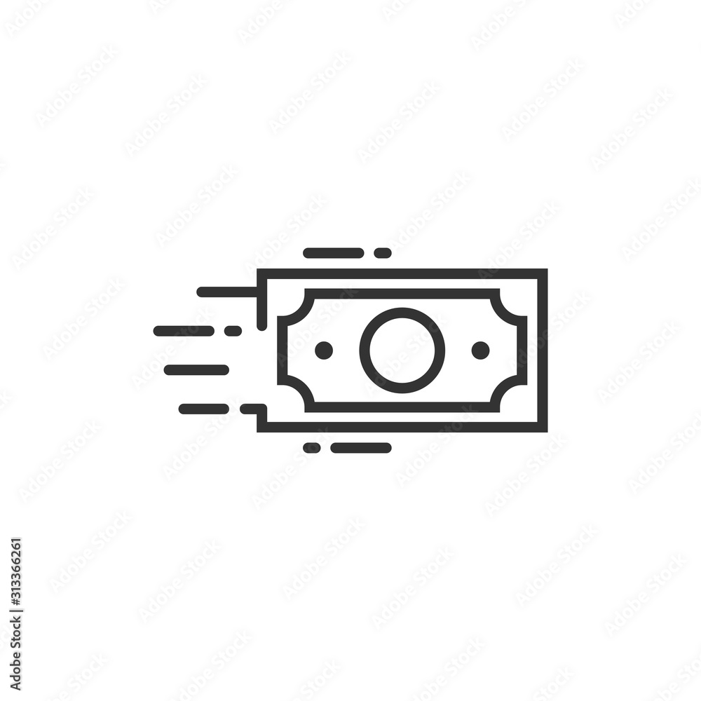Money stack icon in flat style. Exchange cash vector illustration on white isolated background. Banknote bill business concept. Money stack icon in flat style. Exchange cash vector illustration on white isolated background. Banknote bill business concept.