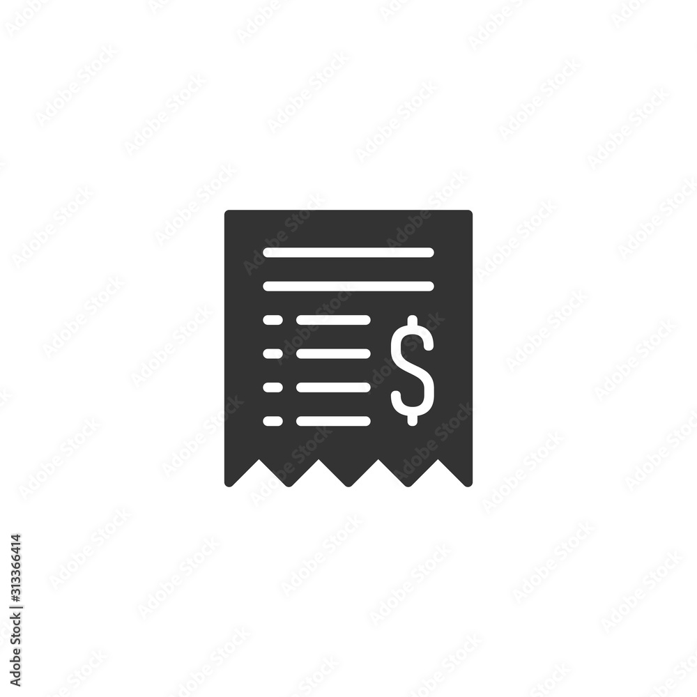 Money check icon in flat style. Checkbook vector illustration on white isolated background. Finance voucher business concept. Money check icon in flat style. Checkbook vector illustration on white isolated background. Finance voucher business concept.