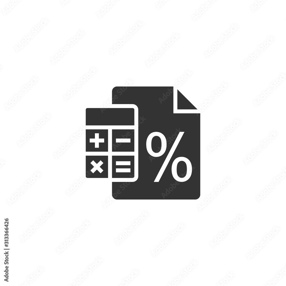 Tax payment icon in flat style. Budget invoice vector illustration on white isolated background. Calculate document business concept. Tax payment icon in flat style. Budget invoice vector illustration on white isolated background. Calculate document business concept.