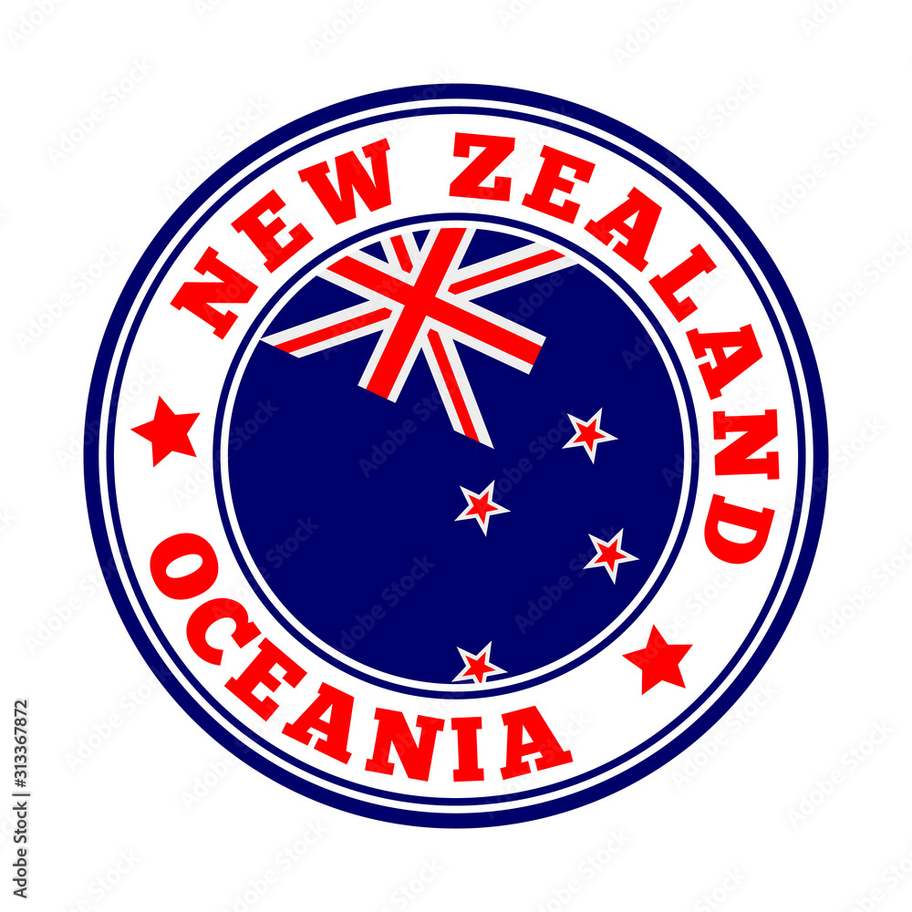 New Zealand sign. Round country logo with the flag of New Zealand. Vector illustration. New Zealand sign. Round country logo with the flag of New Zealand. Vector illustration.