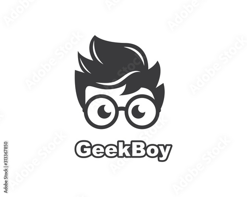 geek boy icon vector illustration design