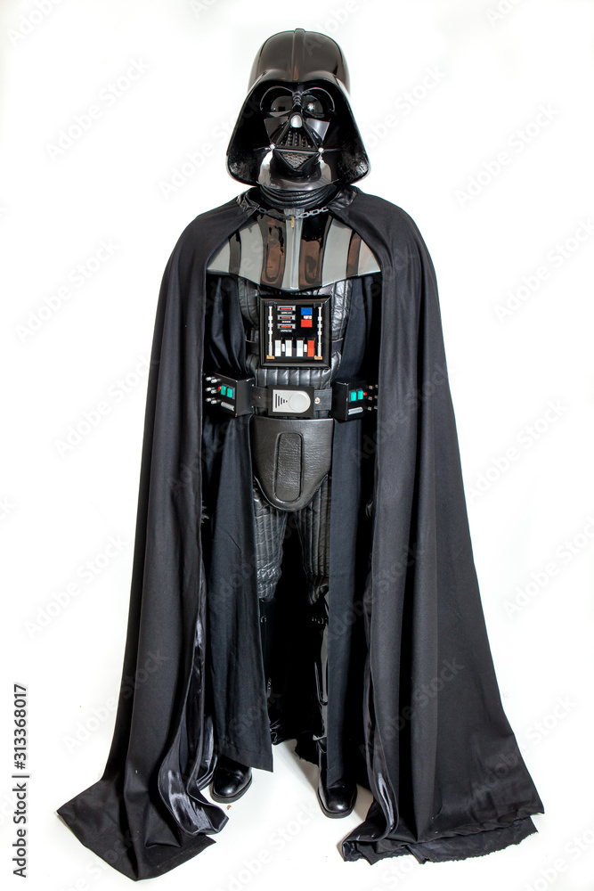 SAN BENEDETTO DEL TRONTO, ITALY. DECEMBER 5, 2014. Darth Vader costume  replica . Lord Fener is a fictional character of Star Wars saga. White  background Stock Photo | Adobe Stock