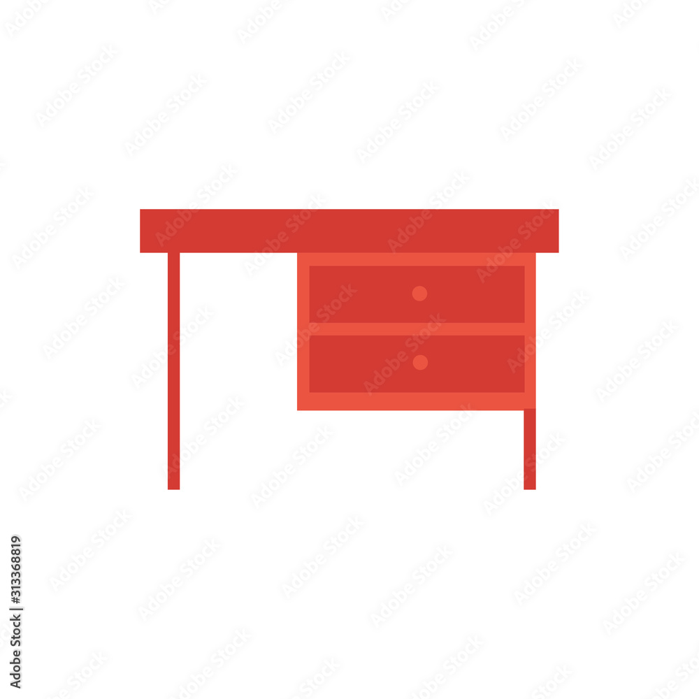 wooden desk furniture isolated icon wooden desk furniture isolated icon