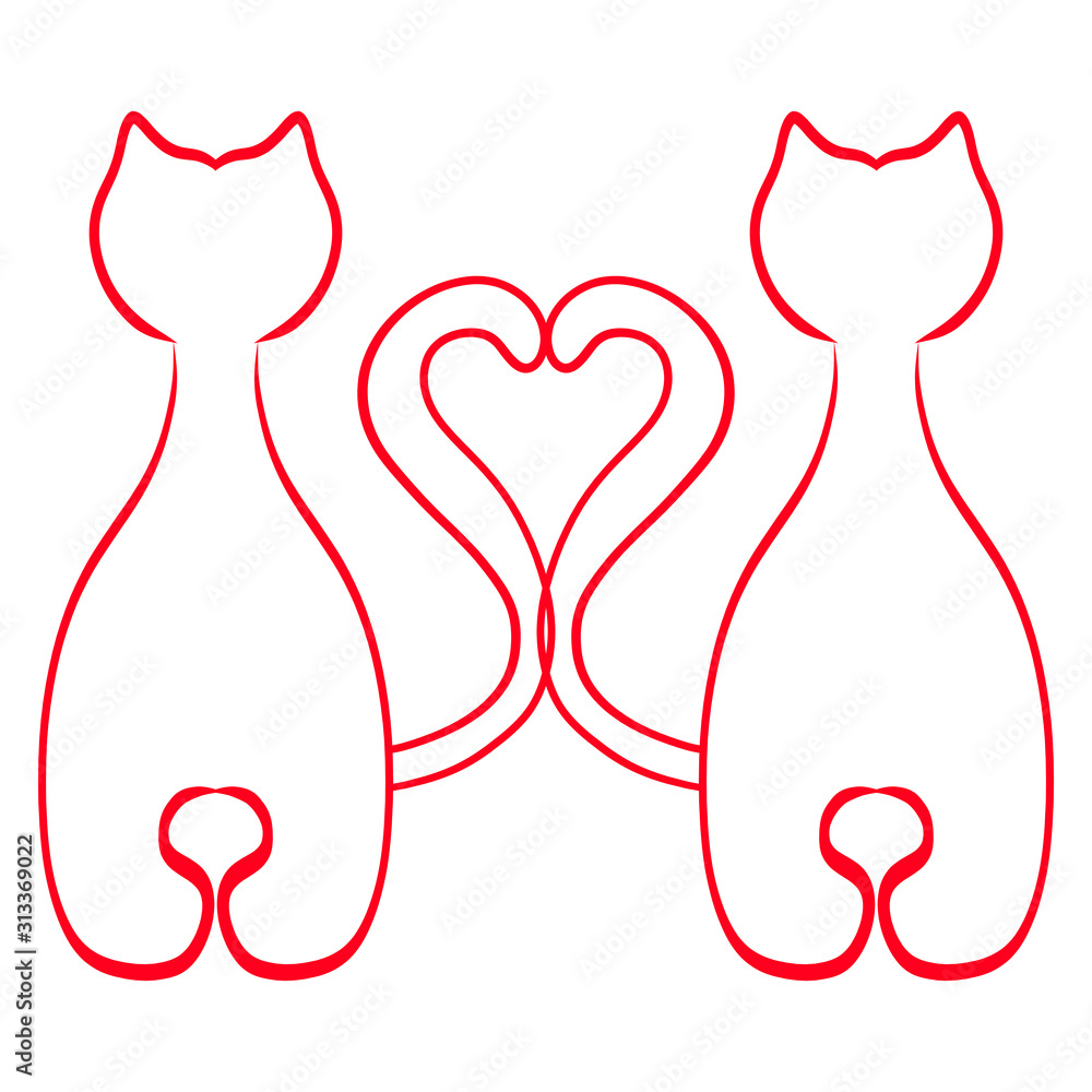 © YuliaRafael Nazaryan - two cats and one heart of tails
