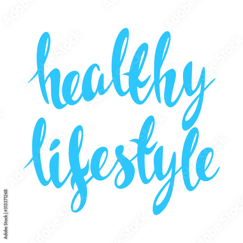 Fototapeta Illustration of healthy lifestyle lettering.