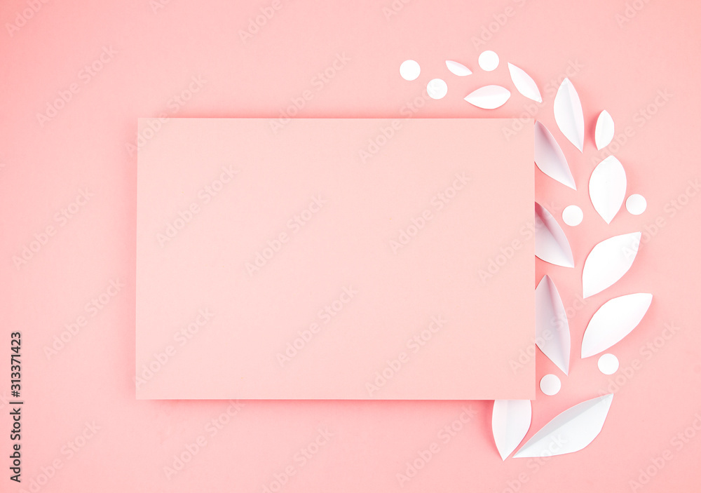 Abstract backdrop with paper cut shapes. Love, Saint Valentine, mothers day, birthday greeting cards, invitation concept