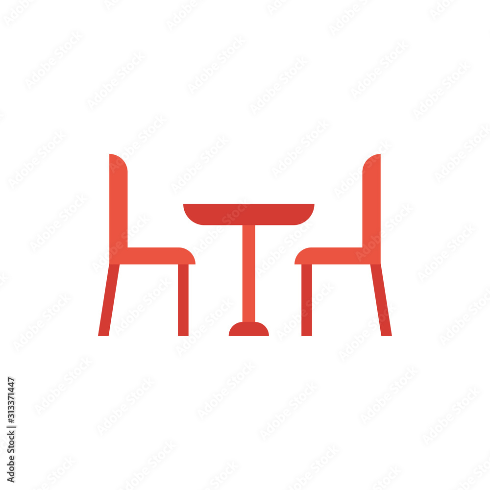 wooden table and chairs furniture isolated icon wooden table and chairs furniture isolated icon