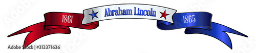USA Red White And Blue Abraham Lincoln Ribbon Banner