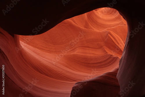 Orange valley in Antelope Canyon located in Arizona, United States of America