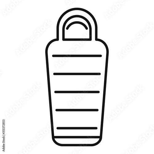 Sleeping bag equipment icon. Outline sleeping bag equipment vector icon for web design isolated on white background