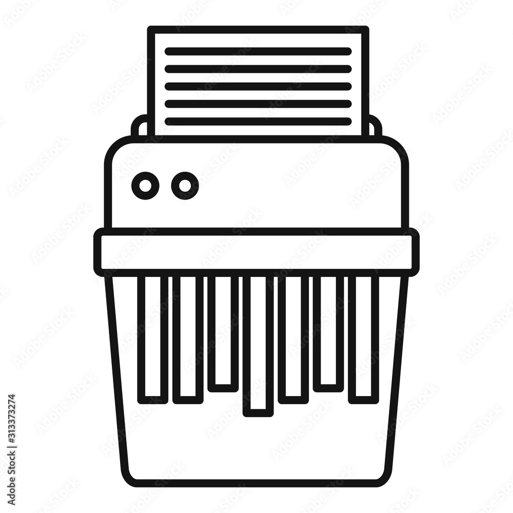 Shredder icon. Outline shredder vector icon for web design isolated on white background Shredder icon. Outline shredder vector icon for web design isolated on white background