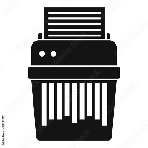 Shredder icon. Simple illustration of shredder vector icon for web design isolated on white background