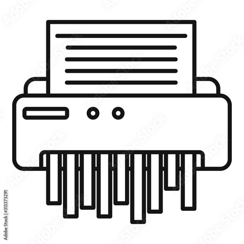 Paper shredder icon. Outline paper shredder vector icon for web design isolated on white background
