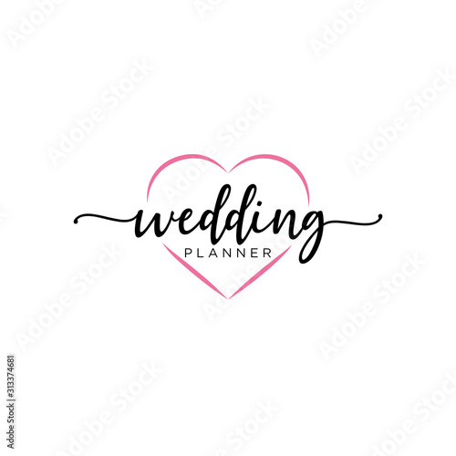 Wedding planner, wedding organizer logotype design. Simple and elegant