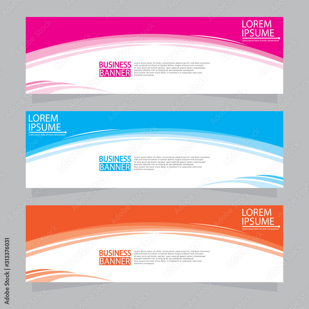 Fototapeta premium Vector abstract design web banner template. Web Design Elements - Header Design. Abstract geometric web banner template on grey background.Modern banner. W