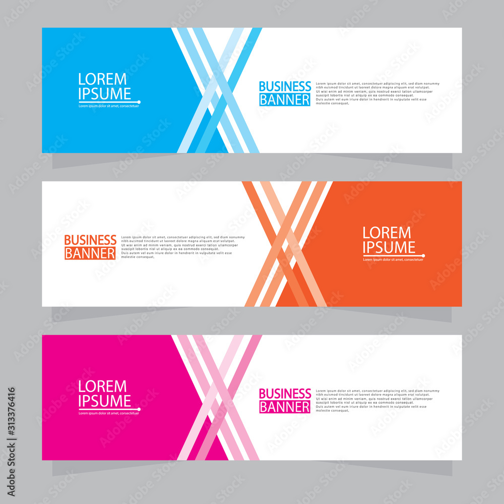 Fototapeta premium Vector abstract design web banner template. Web Design Elements - Header Design. Abstract geometric web banner template on grey background.Modern banner. W