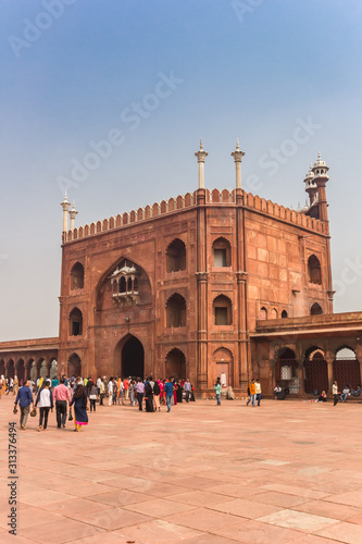 Entrance gate od the Jama Masjid mosque in New Delhi, India
