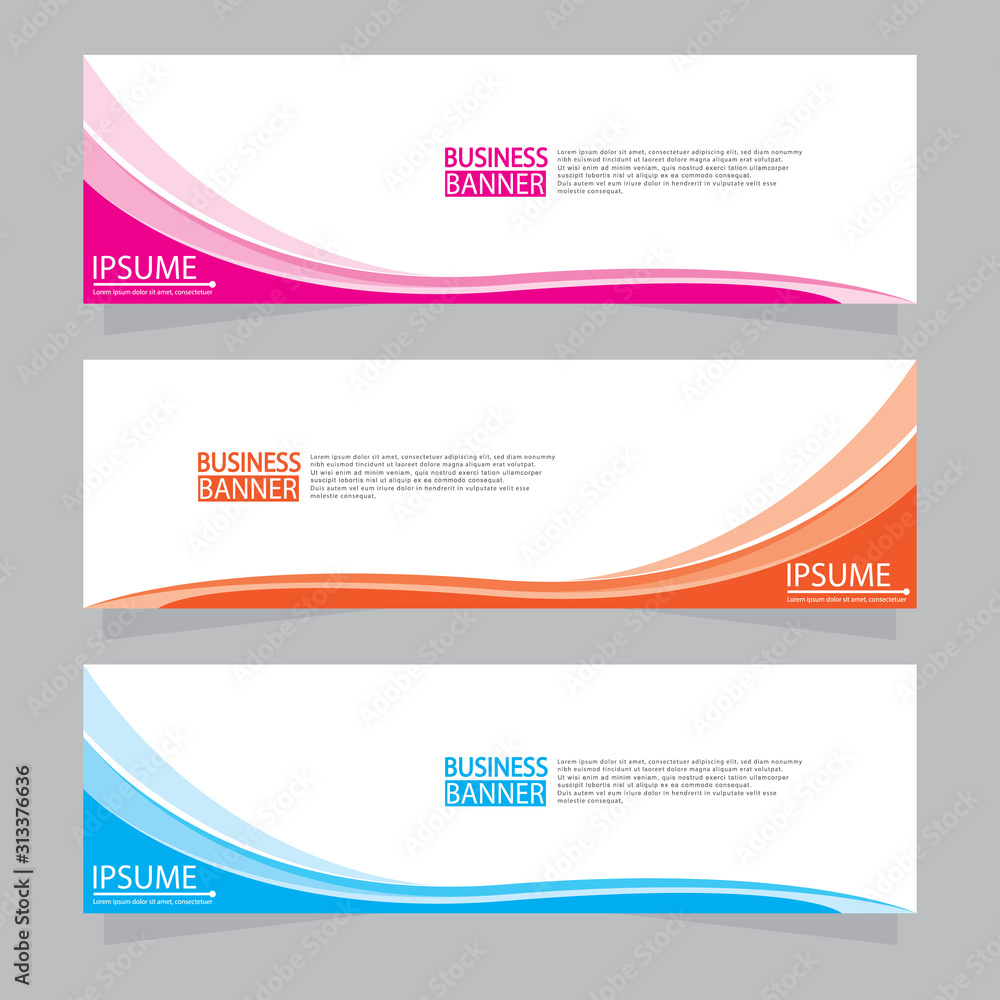 Fototapeta premium Vector abstract design web banner template. Web Design Elements - Header Design. Abstract geometric web banner template on grey background.Modern banner. W