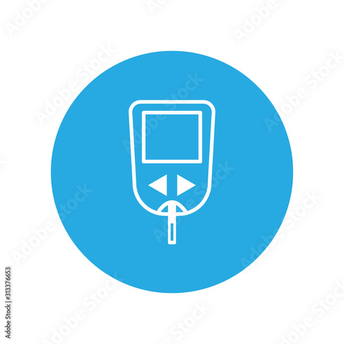 Glucometer, sugar measurement line icons. Diabetes disease icons set, glucose monitoring life. Collection modern infographic logo and pictogram.