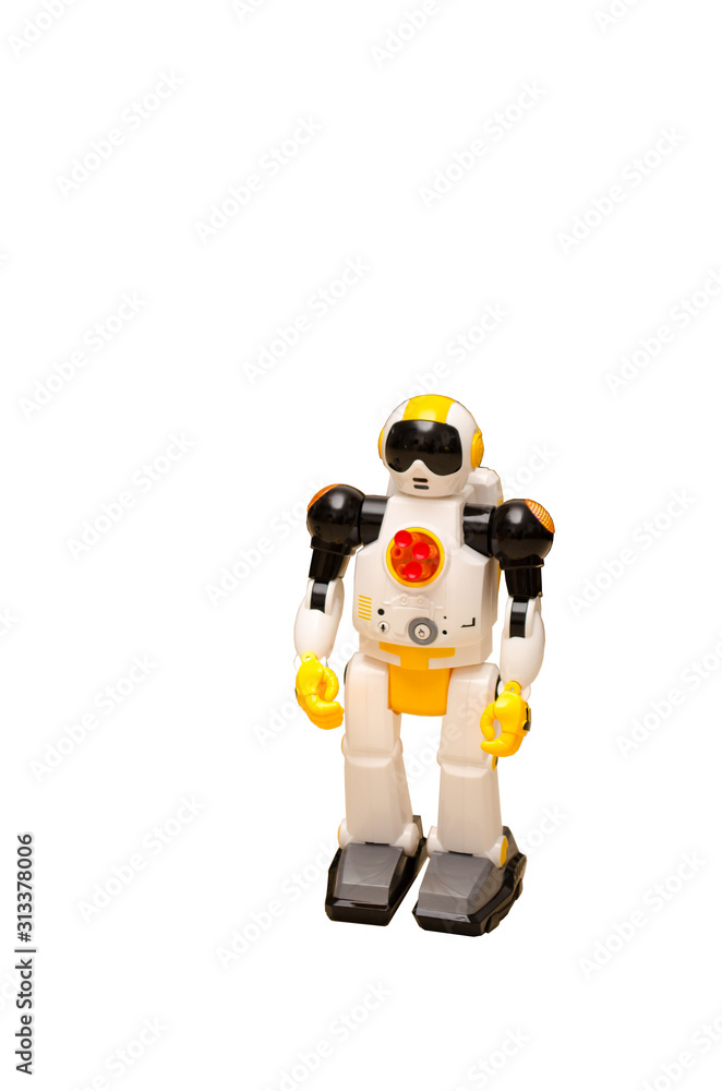 The Android robot is white standing on two legs on a white background The Android robot is white standing on two legs on a white background