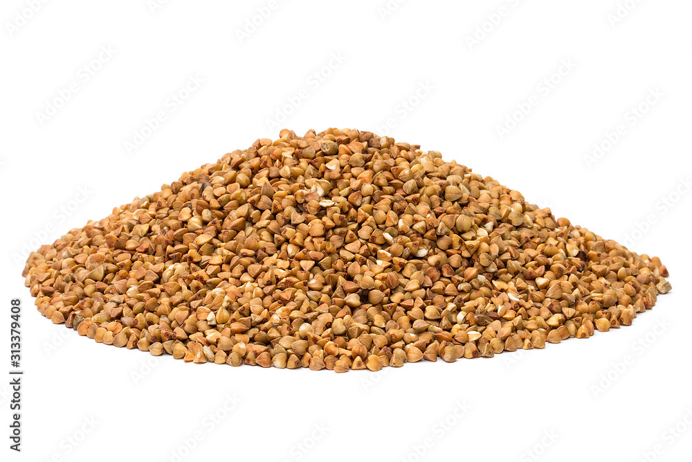 Buckwheat groats isolated on white background Buckwheat groats isolated on white background