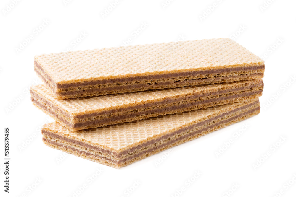 Chocolate wafers isolated on white background Chocolate wafers isolated on white background