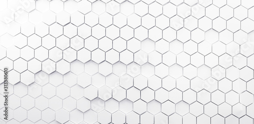 hexagons background white. 3d-illustration