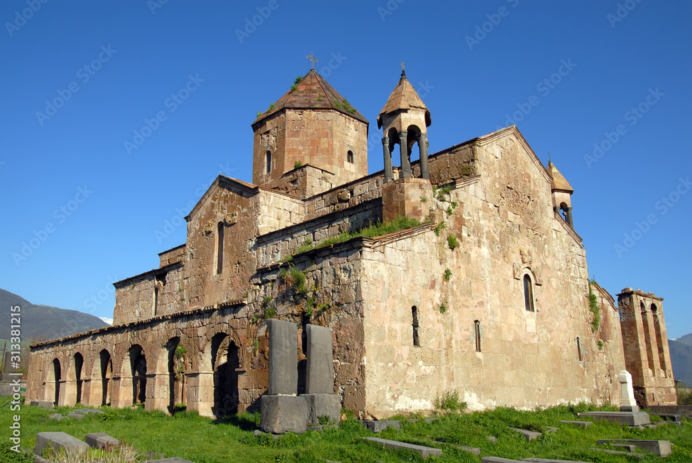 Medieval church (6th-7th centuries) in Odzun village. Lori Region, Armenia.
