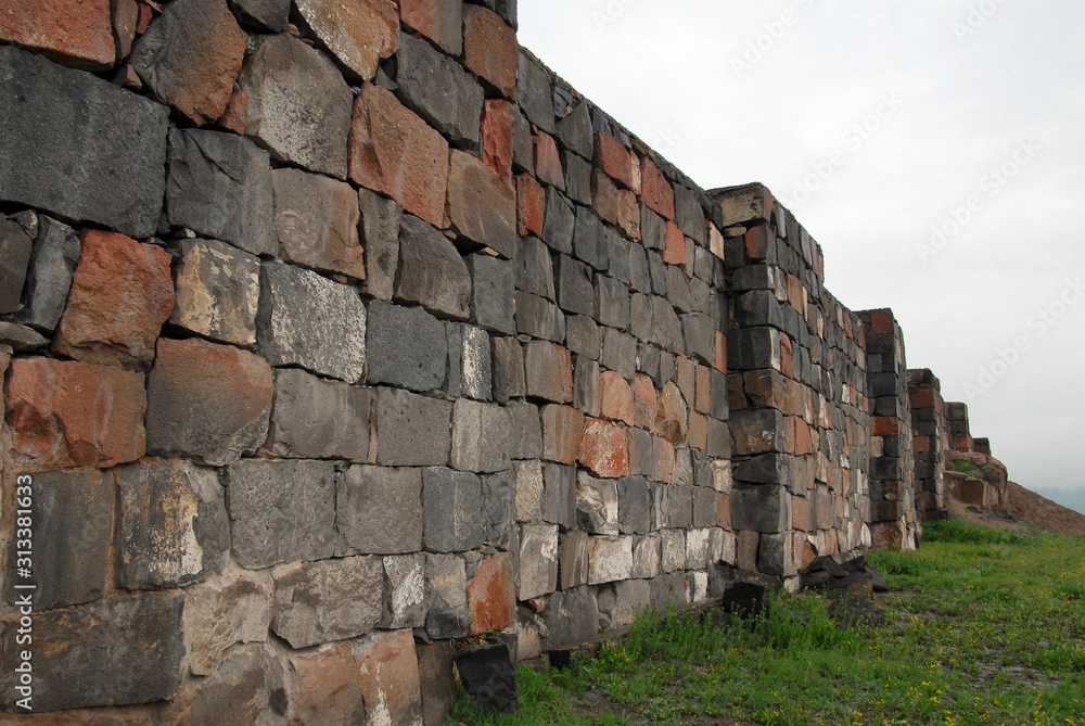Stone wall of Erebuni Fortress (Urartu time). Yerevan, Armenia. Stone wall of Erebuni Fortress (Urartu time). Yerevan, Armenia.