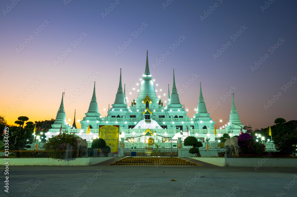 asokaram temple sunset thailand
