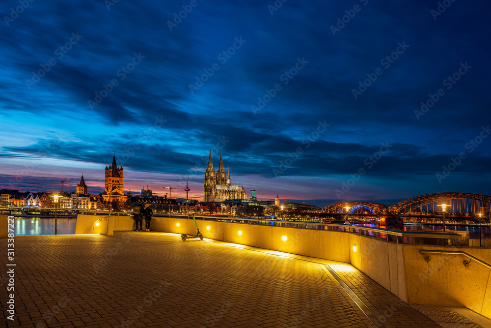 Panoramic view of Cologne Cathedral at sunset Panoramic view of Cologne Cathedral at sunset