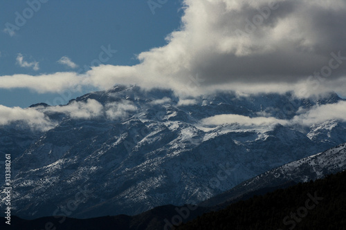 clouds over mountains