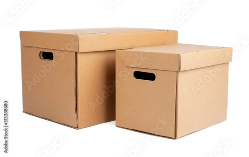 Cardboard brown box isolated on white background © fotofabrika