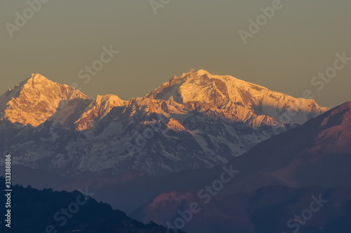 Himalayan sunrise mountain views in Nepal