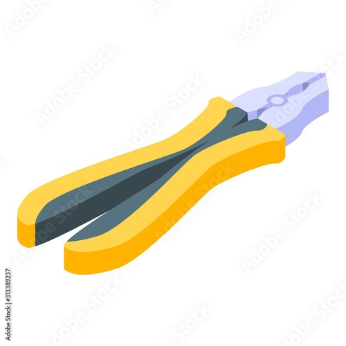 Electrician pliers icon. Isometric of electrician pliers vector icon for web design isolated on white background