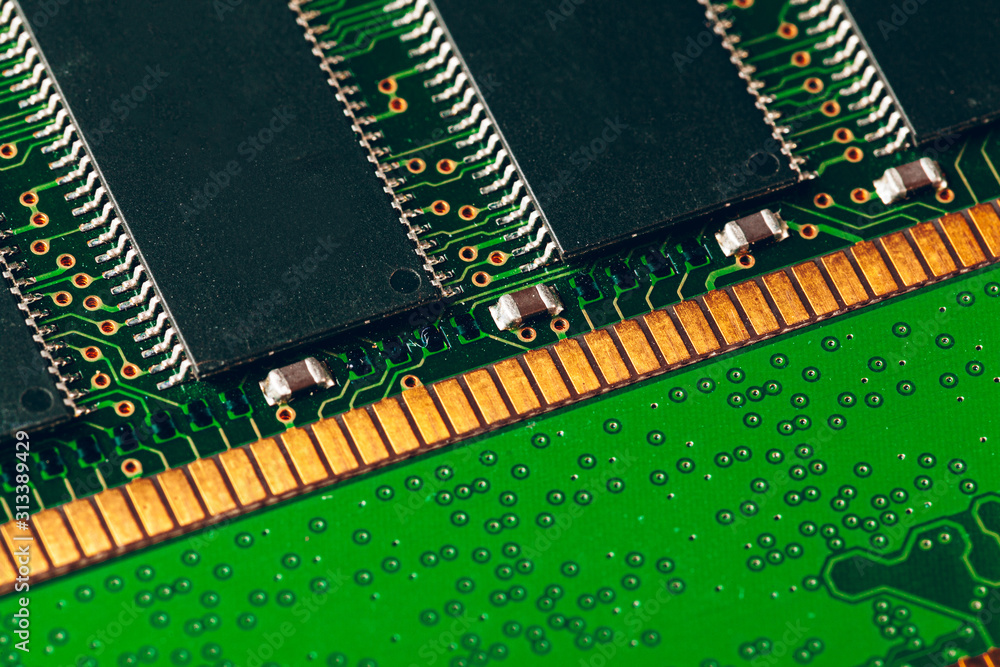 Close up of electronic circuit board with processor Close up of electronic circuit board with processor
