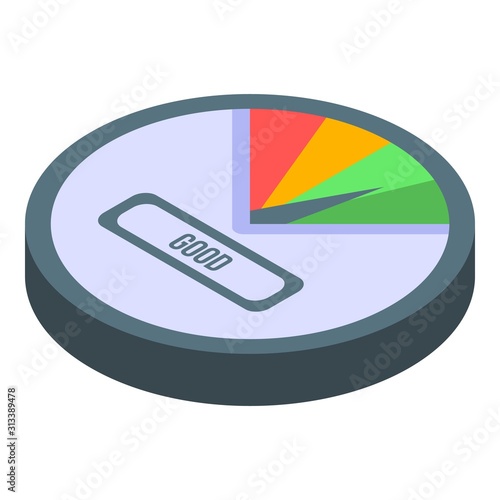 Credit score scale icon. Isometric of credit score scale vector icon for web design isolated on white background