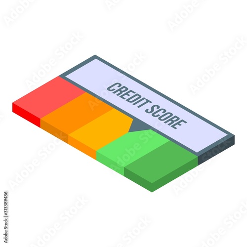 Normal credit score icon. Isometric of normal credit score vector icon for web design isolated on white background