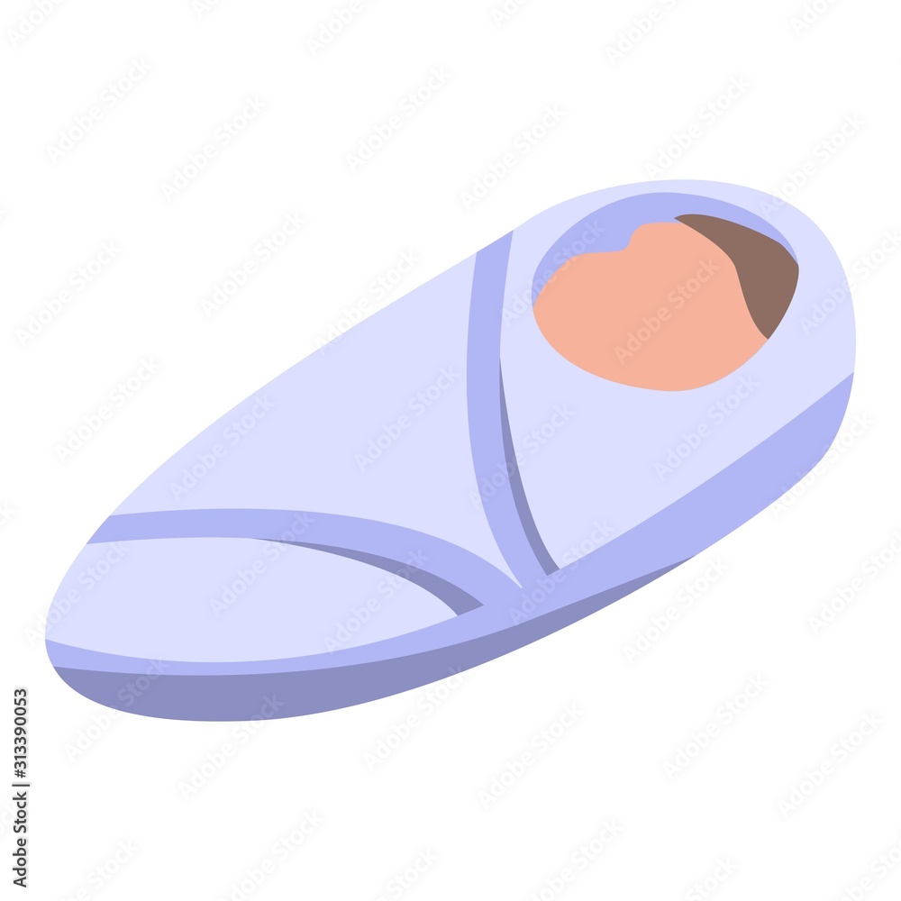 Newborn baby icon. Isometric of newborn baby vector icon for web design isolated on white background Newborn baby icon. Isometric of newborn baby vector icon for web design isolated on white background