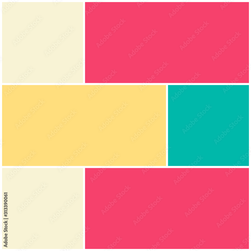 Obraz premium Photo collage pattern. White frames, colored pattern