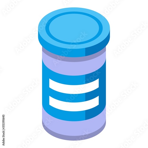 Pills jar icon. Isometric of pills jar vector icon for web design isolated on white background